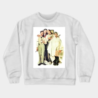 Norman Rockwell Barbershop Quartet 1936 Portrait Crewneck Sweatshirt